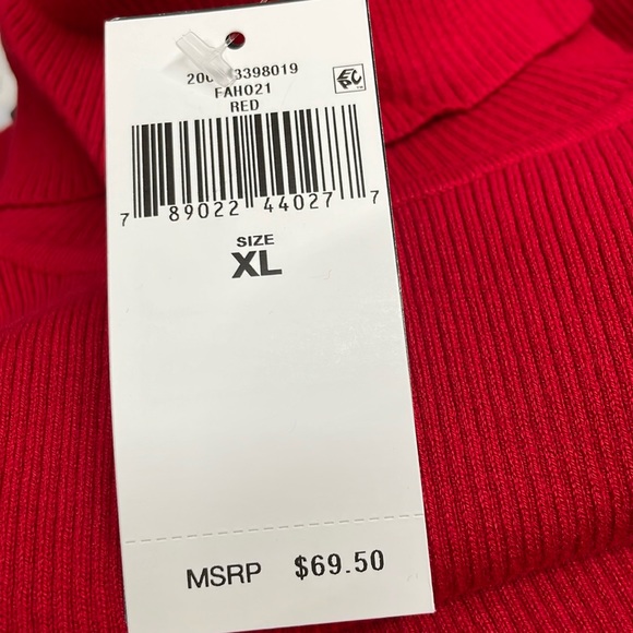 Lauren Ralph Lauren Petite Ribbed Turtleneck Sweater Red - Picture 5 of 5